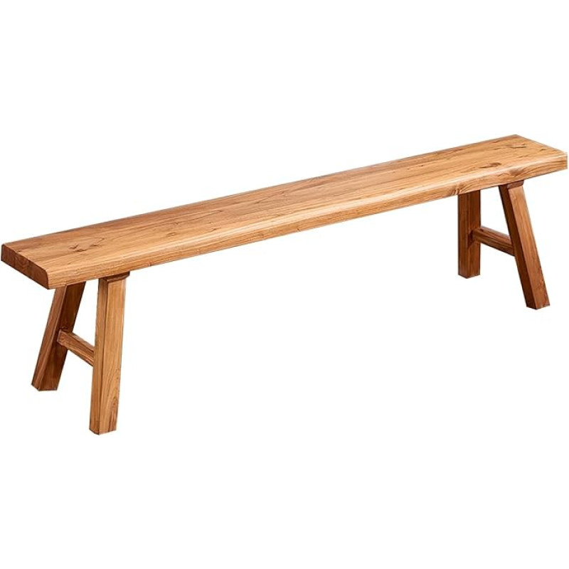 ZPrestiCraftbl Farmhouse Solid Wood Bench - 80cm Entrance Bench, Natural Hardwood, Sturdy and Durable, Perfect for Dining Room, Bedroom, Porch