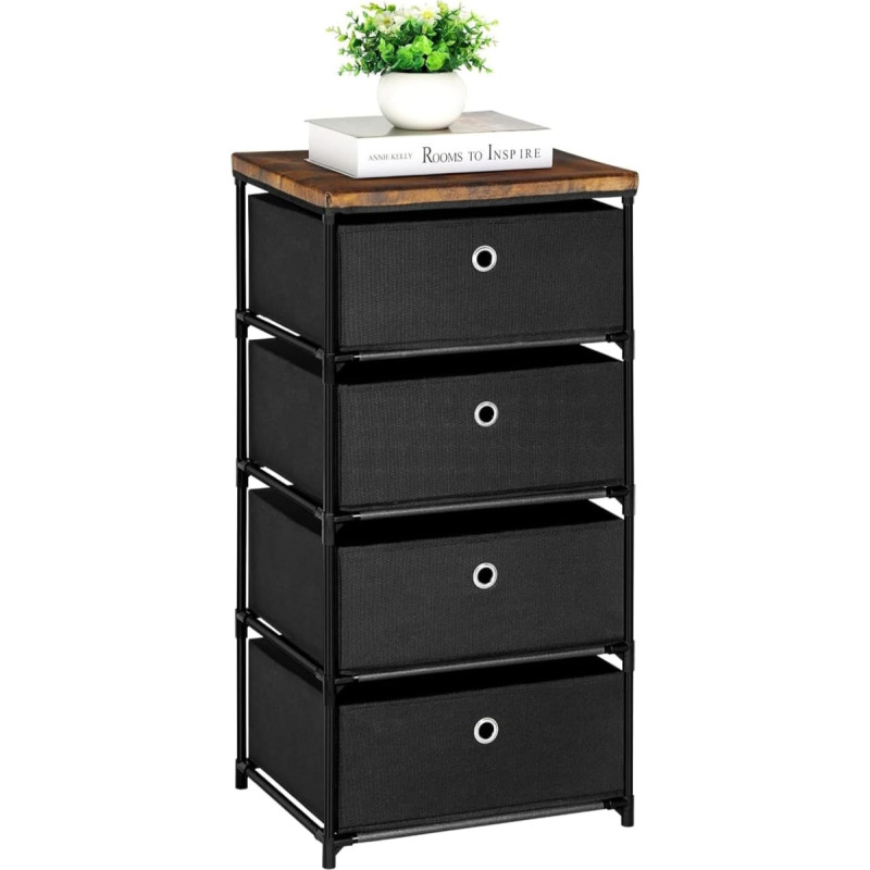 LIANTRAL Chest of Drawers with Drawers, Fabric Chest of Drawers with 4 Drawers, Storage Cabinet for Cabinet, Small Cabinet, Chest of Drawers for Bedroom, Living