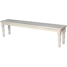 International Concepts Shaker Style Bench Traditional Unfinished