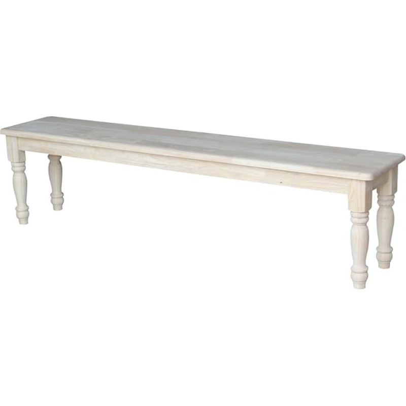 International Concepts Shaker Style Bench Traditional Unfinished