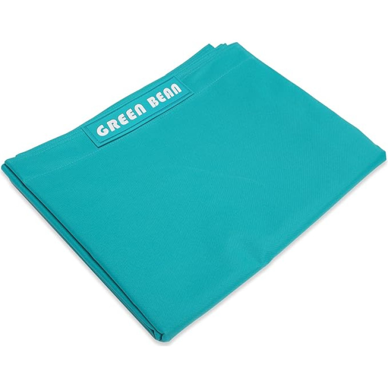 Green Bean Square XL Giant Bean Bag Cover, 120 x 160 cm, PVC Cover, Indoor and Outdoor Bean Bag Cover, Bean Bag Cover, Bean Bag Cover without Filling, Lounge Chair Cover, Washable, Turquoise