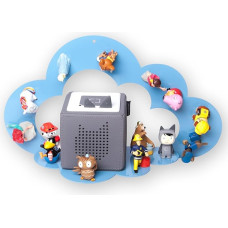 moin minis Cloud Blue for Toniebox Magnetic Shelf Compatible with 25 Tonie Figures and Tonie Box Cloud Shelf for Children Hearing Figures Tonies Magnetic Shelf Children's Room Furniture
