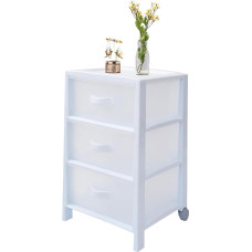Avilia Chest of Drawers with 3 Drawers, White - Organiser with Drawers for Bedroom, Kitchen, Bathroom and Office, Polypropylene, 39.5 x 38 x 63 cm