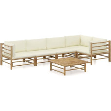 Festnight Garden Lounge Furniture, Patio Garden Furniture Set, Bamboo Garden Lounge Sofa, Outdoor Couch Set, Garden Sofa Set, Patio Furniture, 6 Pieces
