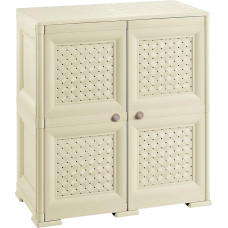 TONTARELLI 8085550210 Omnimodus Four Compartment Whicker Storage Unit, 79 x 43 x 85.5 cm, Cream