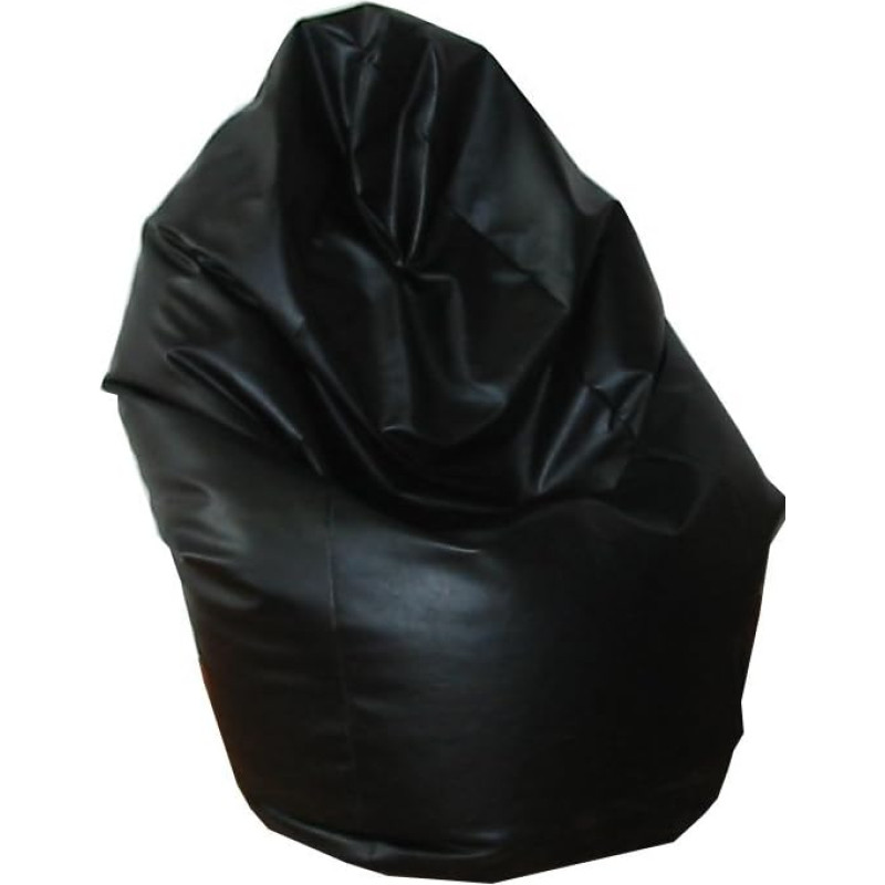 Beanbag Faux Leather Seat Footrest Pouffe for adults and kids (Black)