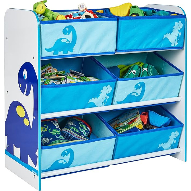 Dinosaurs Kids Bedroom Storage Unit with 6 Bins by HelloHome