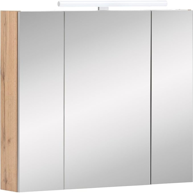 Schildmeyer Duo 146541 Mirrored Cabinet 80 x 16 x 74.7 cm Oak Country House Decor