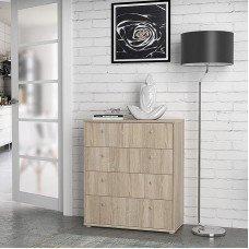 FORTE Tempra 2 Chest of Drawers with 4 Drawers, Engineered Wood, Sonoma Oak Style, 73.7 x 85.5 x 34.8 cm (W x H x D)