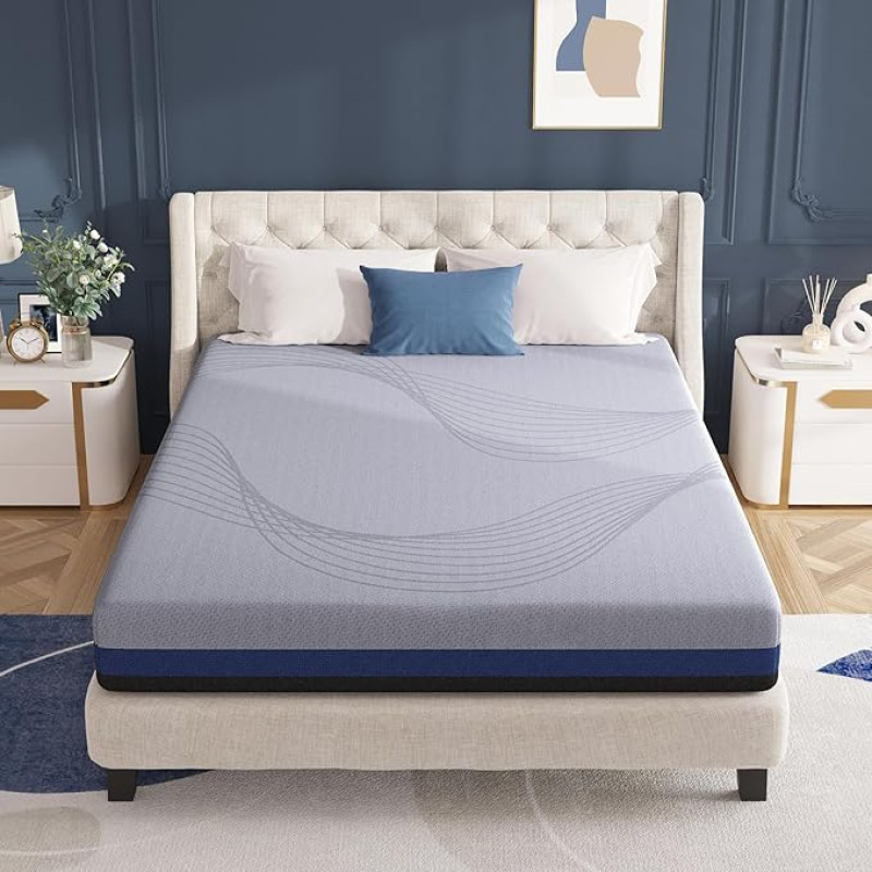 Avenco Mattress 160 x 200, Foam Mattress, Gel Memory Foam Mattress, Multilayer Highly Elastic Foam, Breathable, Oeko-Tex Certified