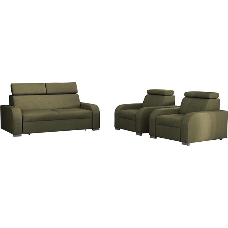 Mirjan24 Apollo 3+1+1 Sofa Set, Sofa + Two Chairs, Couch, Upholstered Sofa, TV Chair, Upholstered Set, Couch Set, Armchair, Sofa, Upholstered Chair (Crown 11)