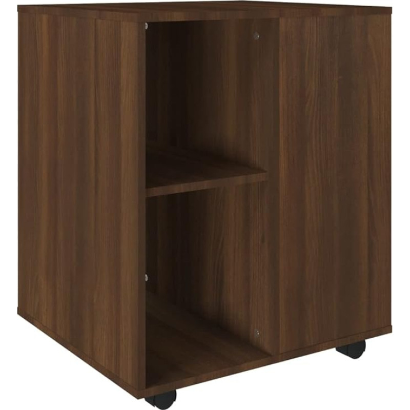 vidaXL Rolling Cabinet with Lots of Storage Space, Filing Cabinet with Wheels, Office Cabinet, Brown Oak Look, Wood Material