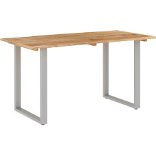 vidaXL Acacia Wood Solid Dining Table Industrial Tree Edge Tree Trunk Kitchen Table Dining Room Table Dining Table Dining Room Kitchen 140 x 70 x 76 cm