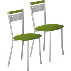 ASTIMESA Two Metal Kitchen Chairs with Backrest and Seat - Green