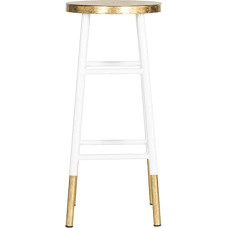 SAFAVIEH Glam Bar & Counter Stool, White and Gold