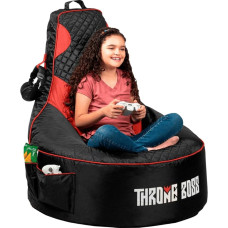 Premium Gaming Bean Bag Chair Children [No Filling], Video Game Chair, Bean Bag Chairs for Children and Teenagers, Bean Bag Gaming Chair (Black/Red)