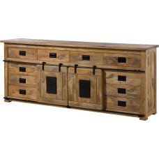 MASSIVMOEBEL24.DE Railway Sideboard 220 x 45 x 90 cm Mango, Colour: Natural Varnish, Size: 220 x 45 x 90 cm (W x D x H)