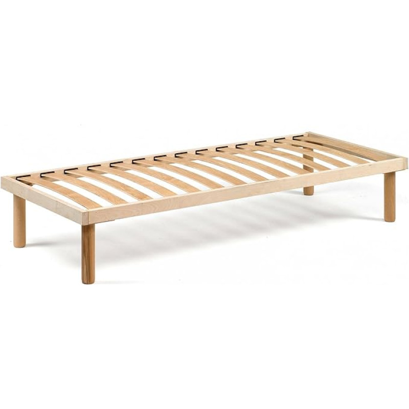 Talamo Italia - Single Bed Frame Mariachiara Orthopaedic Base with Wooden Slats 100% Made in Italy 80 x 190 x 31 cm
