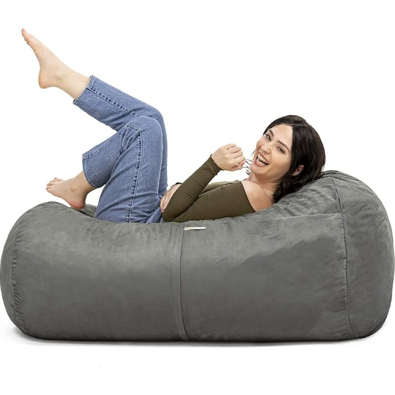 Jaxx Saxx Lounger Bean Bags for Sofa, 122 cm, Anthracite Microsuede