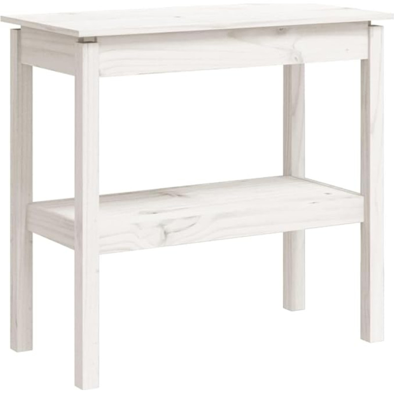 vidaXL Console Table Side Table Hallway Table Sideboard Storage Table Wall Table Dressing Table Wooden Table White 80 x 40 x 75 cm Solid Pine Wood