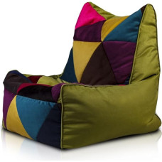 Ecopuf Solid Patchwork Design Bean Bag Made of Microfibre with High Backrest Bean Bag Relax 75 x 75 cm