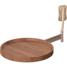 Folding Hanging Table with Small Round Tray, Wall Mounted Bedside Table, Fold-Out Design, Extendable 180° Rotating Space Saving Floating Side Pull Out