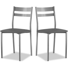 ASTIMESA SCRFGR Two Kitchen Chairs Metal Graphite Seat Height 45cm