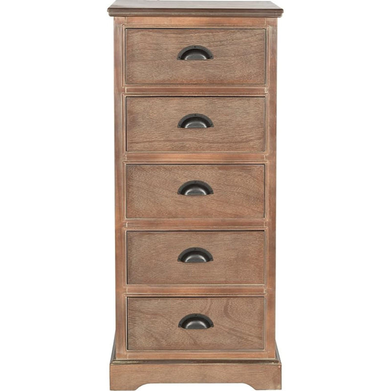 SAFA Livestock Chest of Drawers with 5 Drawers, Wooden, Mocha, 43 x 33 x 104.14 cm)