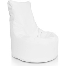 Ecopuf - Bean bag with high back made of polyester - Polystyrene balls filling - Smurf suitable for outdoor and indoor use - Small size 65 x 75 cm, colour white