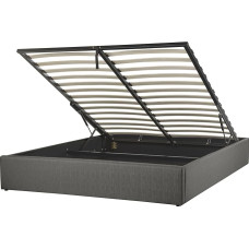 Dinan Upholstered Bed with Fold-Up Slatted Frame 160 x 200 cm Grey