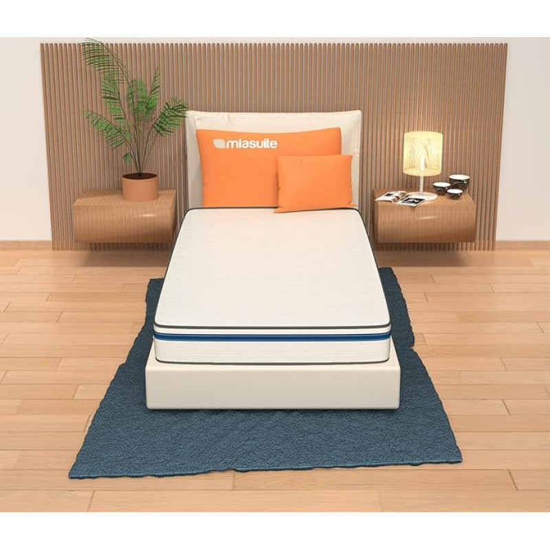 miasuite i sogni italiani Mattress 90 x 200 cm Height 14 cm - Memory Foam, Mite-Inhibiting, Hypoallergenic, Soft