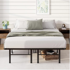 Zinus SmartBase Bed 135 x 190 cm - Height 35 cm - Ideal for a Guest Bed - With Storage Space Under Bed - Metal Bed - Black