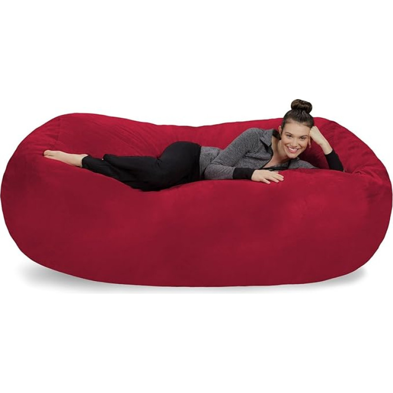 Sofa Sack - Plush Bean Bag Sofas with Super Soft Microsuede Cover - XL Memory Foam Filled Loungers for Kids Adults Couples - Jumbo Bean Bag Furniture - Cinnabar 20cm