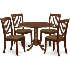 East West Furniture DLDA5-MAH-C Modern Mahogany Finish Dining Set Two 9