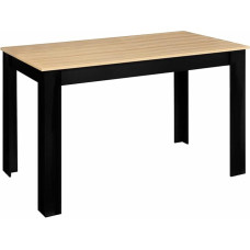 IDMarket - Rozy Rectangular Dining Table for 6 Seater Black Beech Effect Top 110cm