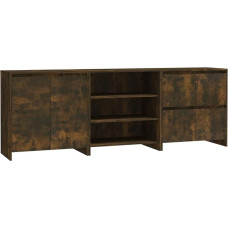 vidaXL Sideboard 3-Piece Chest of Drawers Sideboard Side Cabinet Multi-Purpose Cabinet Standing Cabinet Hallway Cabinet Living Room Smoked Oak Wood Material