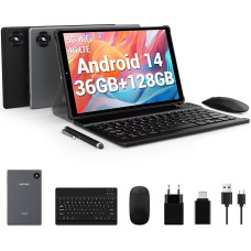 FASTWD tahvelarvuti 10 tolli Android 14, 5G WiFi 4G LTE, 36GB RAM + 128GB ROM, 8MP + 13MP, FHD1920*1200 incell, 8000mAh, FaceID, koos klaviatuuri, hiire, püstoli, pliiatsiga, Hall