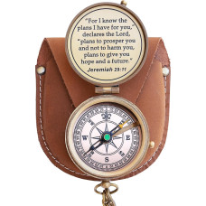 NEOVIVID Engraved Compass for I Know The Plans I Have for You, Jeremiah 29 11, Christening Gifts, Easter, Birthday, Mother's Day, Father's Day, Graduation Gift, Wedding Gifts