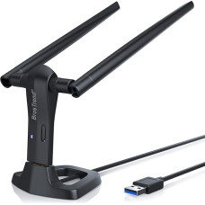 BrosTrend 1200 Mbps USB WLAN Stick Linux for Kali, Ubuntu, Mint, Debian, Lubuntu, Xubuntu, Mate, LMDE, Zorin, PureOS, Raspberry Pi 2+, Windows 11, 5GHz+ 2.4GHz, 2 x 5dBi Wi-Fi Antennas, USB3.0