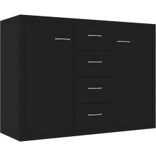 vidaXL Sideboard, Chest of Drawers with Lots of Storage Space, Cabinet with 4 Drawers, 2 Doors, Multi-Purpose Cabinet Sideboard for Living Room, Black, 88 x 30 x 65 cm, Wood Material