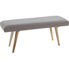 FineBuy Fabric/Solid Wood Bench Grey 117 x 51 x 38 cm in Retro Style, 2-Seater Upholstered Bench Hallway, Padded Fabric Bench Dining Room, Brown, Small Bed Bench, Cotton, Hallway Bench, Hallway