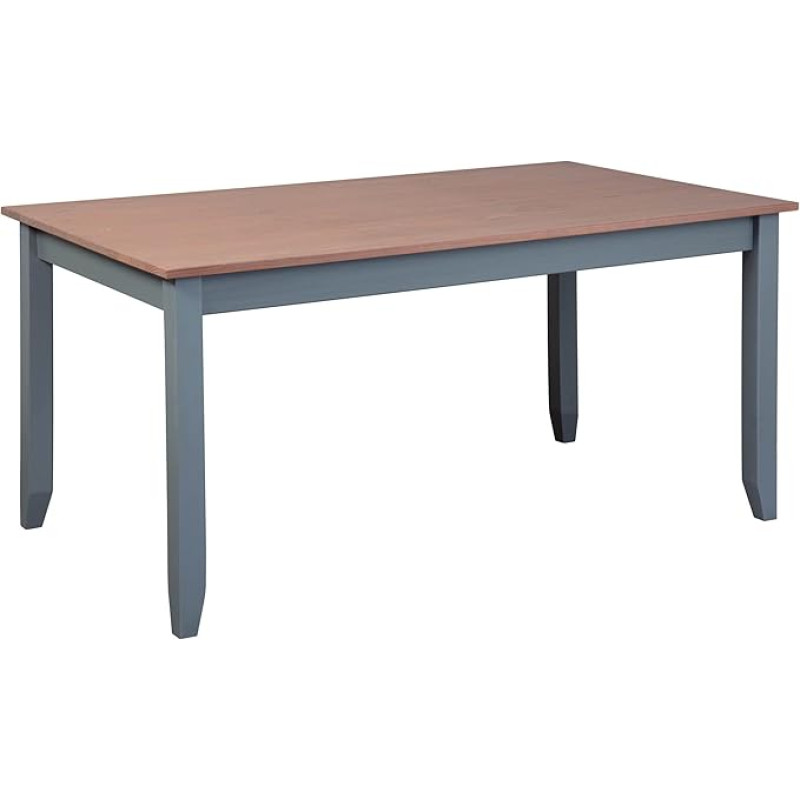 Inter Link - Dining Room Table - Kitchen Table - Solid Pine Wood - Country House Style - Grey Sepia Brown - 160 x 90 cm - Luzerna 1.1