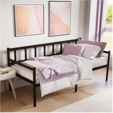 Dreamzie Day Bed 90 x 190 cm with Height of 35 cm - Sofa Bed 1 Place with Slatted Frame for Mattresses 90 x 190 cm - Bed Frame Made of Black Metal