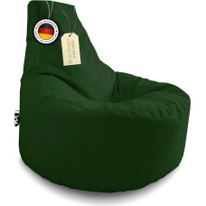 PATCH HOME Gamer Cushion & Lounge Beanbag, Fillable, with Zip, Filled with Styrofoam, Suitable for Indoors/Outdoors, Perfect as a Gaming Chair/Seat Cushion (Dark Green, Diameter 80 cm x Height 90 cm)