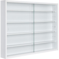 Inter Link collector showcase hanging showcase wall shelf glass showcase wall showcase hanging shelf showcase MDF white WxHxD: 80 x 60 x 9.50 cm