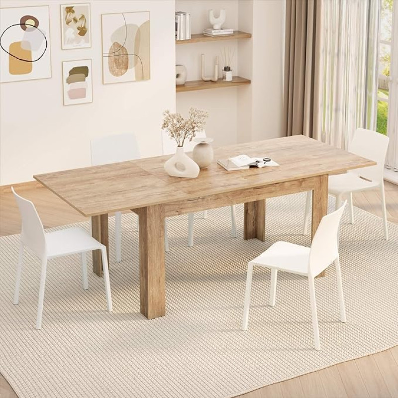 MOBILIFIVER Extendable Kitchen Table, Easy, Oak, 140 x 90 x 77 cm, Made in Italy