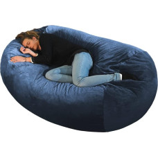 bananair XXL Bean Bag with Filling for Children and Adults, 160 x 90 x 60 cm, Soft and Comfortable, Machine Washable Cover, Sofa Bean Bag (Blue)