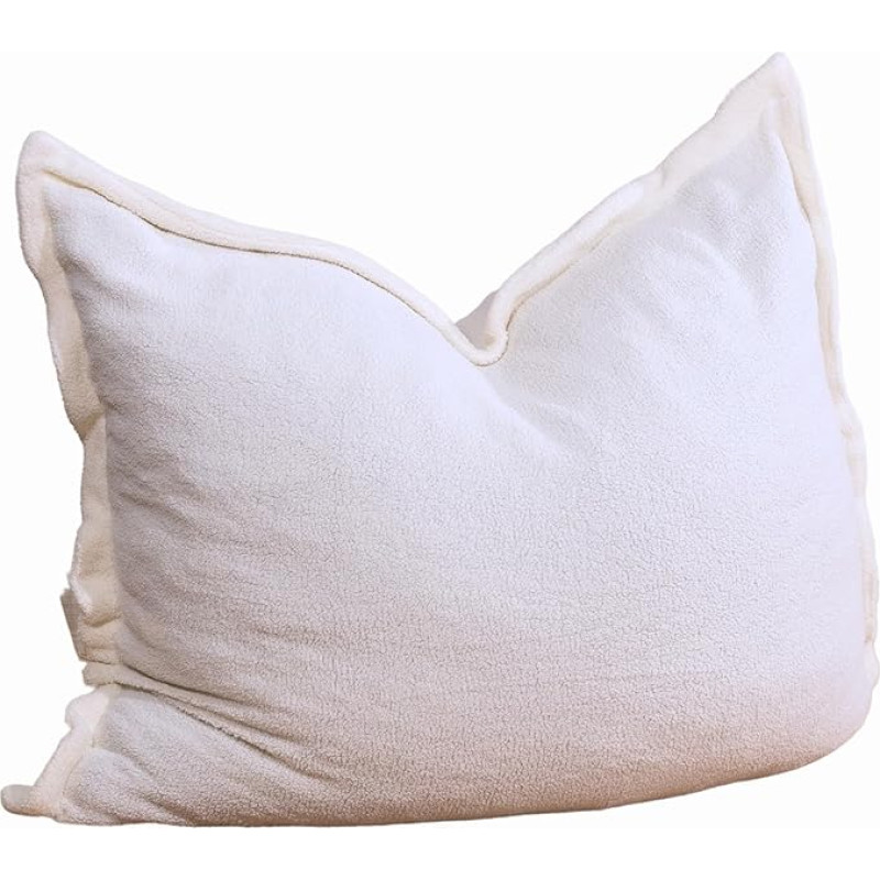 bananair - XXL Boucle Fabric Bean Bag for Children and Adults - Soft and Comfortable - Machine Washable Cover - Bean Bag with Filling, Bean Bag, Floor Sofa, Pouf (180 x 140 cm, Off White)