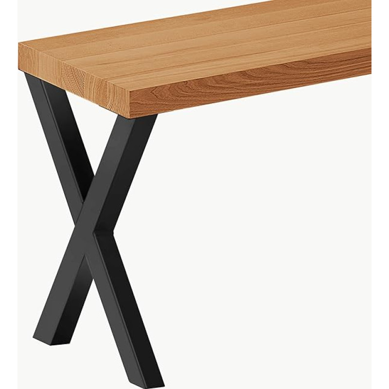 LAMO Manufaktur Dining Room Wooden Bench 30 x 140 x 47 cm Furniture Feet Design Black/Rustic