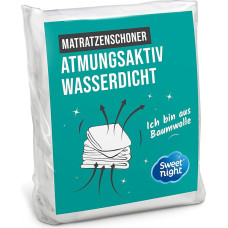 Sweet Night Simon Waterproof and Breathable Terry Mattress Protector, 180 x 200 cm Terrycloth – White